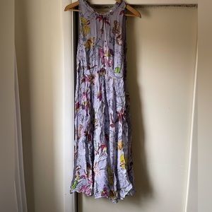 Anthro Purple floral midi dress